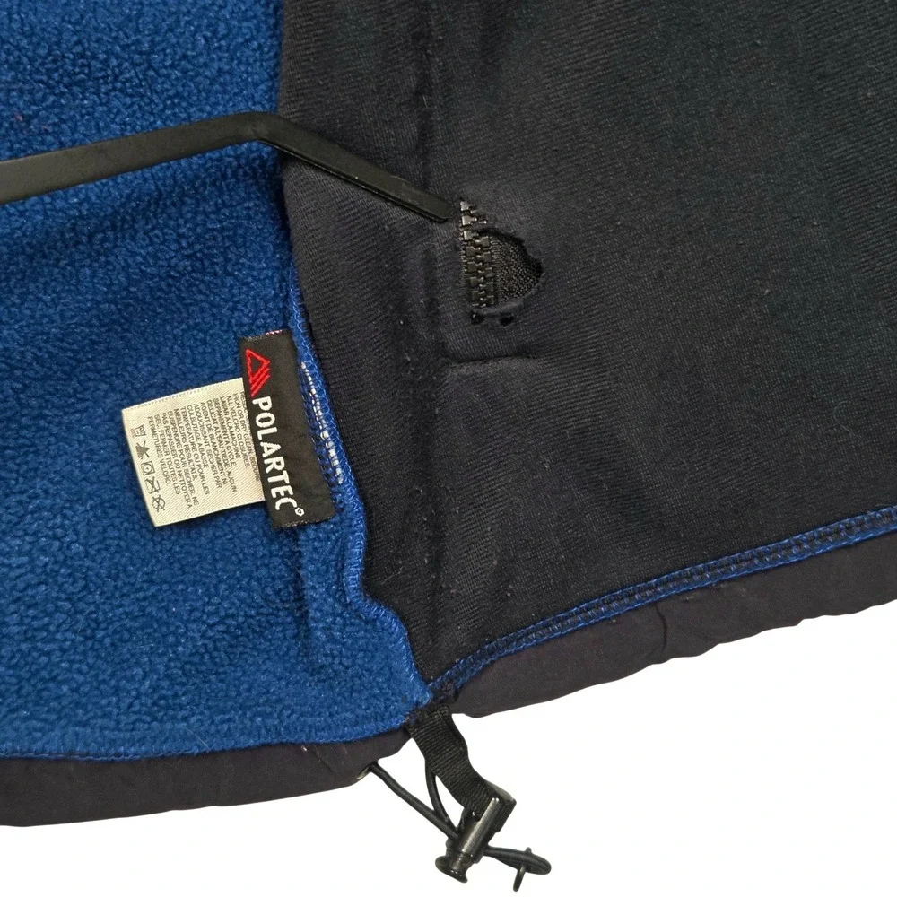 Vintage The North Face Polartec Fleece Vest Men L Blue Black Denali Full Zip Y2K